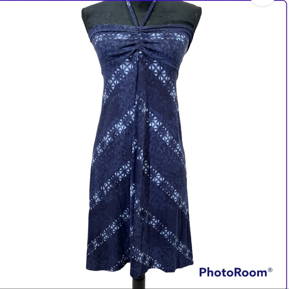 Patagonia Convertible Halter Dress Blue/White Size XS